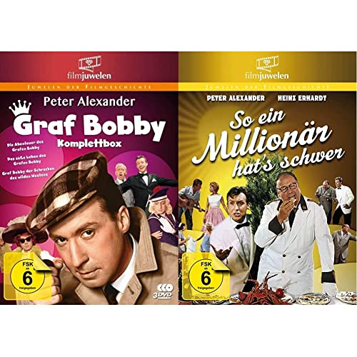 Graf Bobby Komplettbox - Die komplette Filmtrilogie [3 DVDs] & So ein Millionär hat's schwer - mit Heinz Erhardt & Peter Alexander (Filmjuwelen) von AL!VE AG
