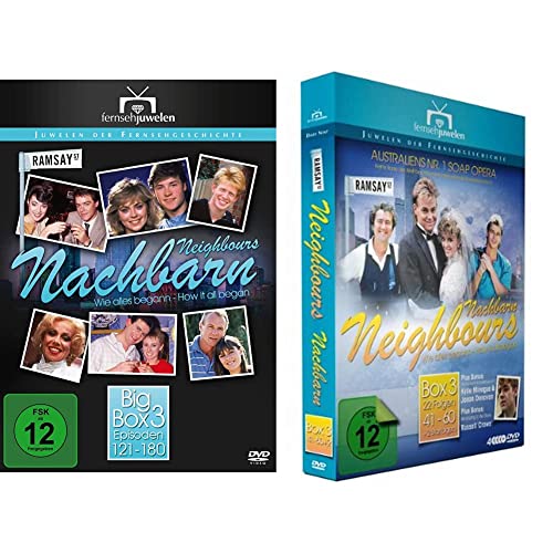Nachbarn / Neighbours - Big Box 3 (Folge 121-180 + Booklet) (8 DVDs) & Nachbarn/Neighbours - Box 3: Wie alles begann (Fernsehjuwelen) [4 DVDs] von AL!VE AG