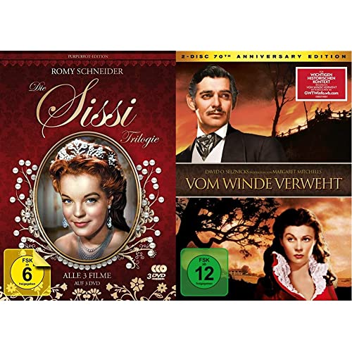 Sissi Trilogie - Purpurrot-Edition - Filmjuwelen [3 DVDs] & Vom Winde verweht [2 DVDs] von AL!VE AG