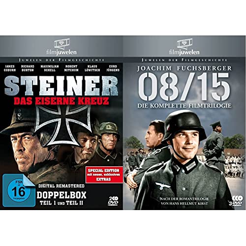 Steiner - Das eiserne Kreuz Teil 1+2 (Doppelbox) - Filmjuwelen [2 DVDs] [Special Edition] & 08/15 - Die komplette Filmtrilogie [3 DVDs] von AL!VE AG