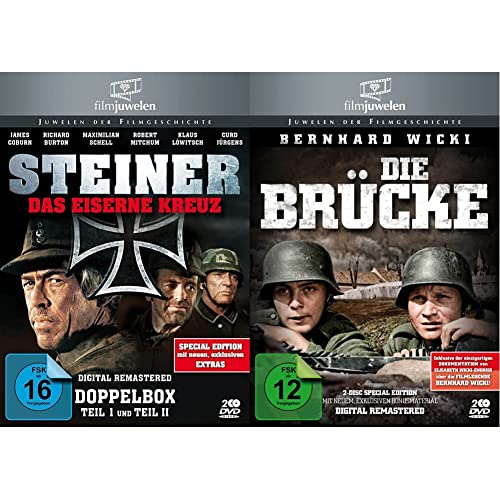 Steiner - Das eiserne Kreuz Teil 1+2 (Doppelbox) - Filmjuwelen [2 DVDs] [Special Edition] & Die Brücke (Bernhard Wicki) - Filmjuwelen [DVD] [Special Edition] von AL!VE AG
