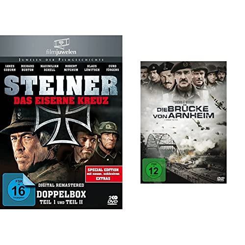Steiner - Das eiserne Kreuz Teil 1+2 (Doppelbox) - Filmjuwelen [2 DVDs] [Special Edition] & Die Brücke von Arnheim von AL!VE AG