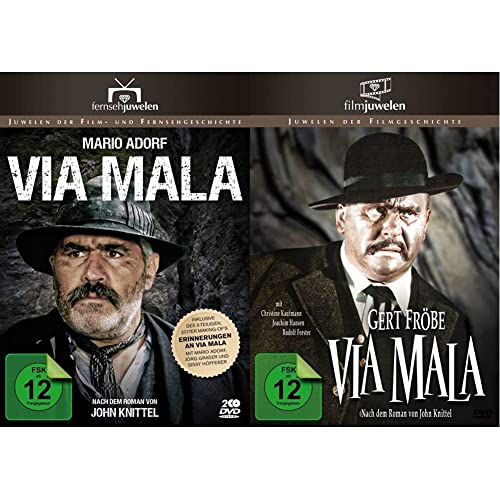 Via Mala (1-3) - Der Dreiteiler mit Mario Adorf plus Extras (Fernsehjuwelen) [2 DVDs] & Via Mala - mit Gert Fröbe (Filmjuwelen) [DVD] von AL!VE AG