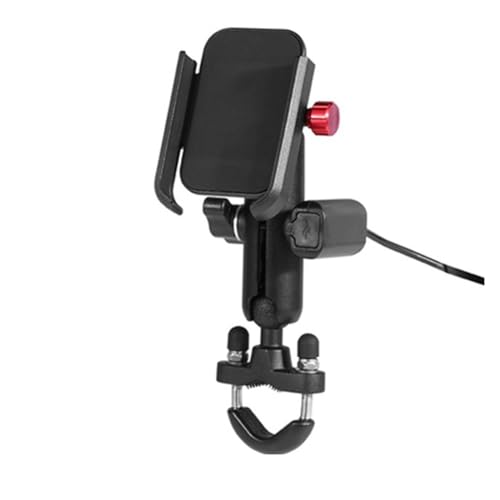 ALACEG Motorrad-Telefonhalterung, 10,2–16,5 cm (4–6,5 Zoll), universeller Motorrad-Smartphone-Halter, Ladegerät, Fahrrad-Telefonständer, GPS-Halterung, unterstützt Motorrad-Handyhalterung von ALACEG