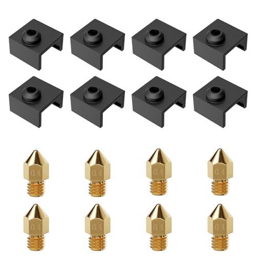 ALadrs 0,4-mm-Düsen und Silikonsocken-Set,3D-Druckerteile Hotend-Silikonhülle für Ender 3, Ender 3 V2, Ender 5, Ender 5 Plus, CR-10 V2/V3, CR-10 S4/S5 FDM 3D-Drucker von ALADRS