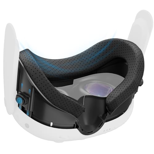 ALAFLY Gesichtspolster & Gesichts Interface Halterung Kompatibel mit Meta/Oculus Quest 3 VR Zubehör, Atmungsaktives PU Leder Face Cover mit Anti-Licht Nasenpolster und kratzfestem Linsenschutz von ALAFLY