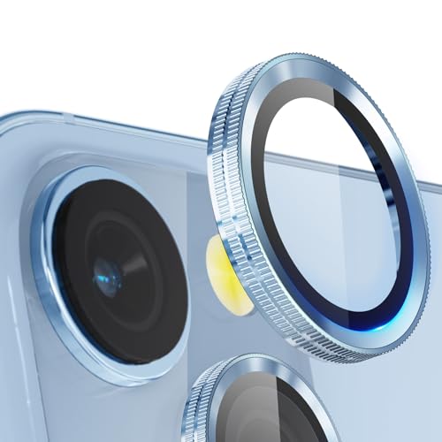 ALAFLY Kameraschutz für iPhone 15 - iPhone 15 Plus, [Neuartiges Objektiv-Design] Individuelle Dekoration Kamera Linse Schutzfolie, Einzigartige HD Camera Protector für 15plus, Blau von ALAFLY