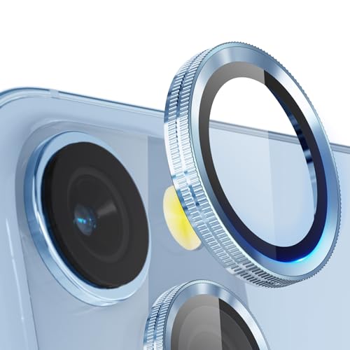 ALAFLY Kameraschutz für iPhone 15 - iPhone 15 Plus, [Neuartiges Objektiv-Design] Individuelle Dekoration Kamera Linse Schutzfolie, Einzigartige HD Camera Protector für 15plus, Blau von ALAFLY