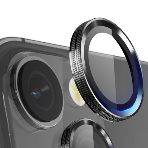 ALAFLY Kameraschutz für iPhone 15 - iPhone 15 Plus, [Neuartiges Objektiv-Design] Individuelle Dekoration Kamera Linse Schutzfolie, Einzigartige HD Camera Protector für 15plus, Schwarz von ALAFLY