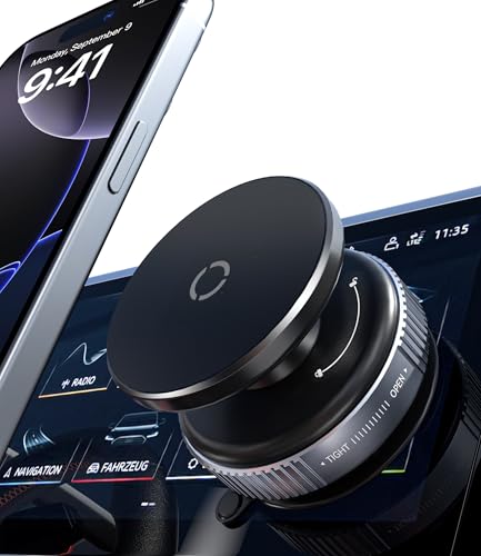ALAFLY Magnetische Auto Handyhalterung mit Saugnapf [360° Drehbare], Metall Autohalterung Kompatibel mit MagSafe iPhone, für Auto/Gym/Glas/Jede Glatte Oberfläche, Schwarz von ALAFLY