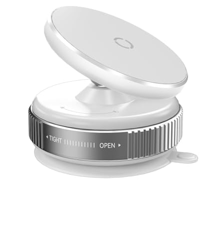ALAFLY Magnetische Auto Handyhalterung mit Saugnapf [360° Drehbare & Faltbare], Metall Autohalterung Kompatibel mit MagSafe iPhone, für Auto/Gym/Glas/Jede Glatte Oberfläche, Weiß von ALAFLY