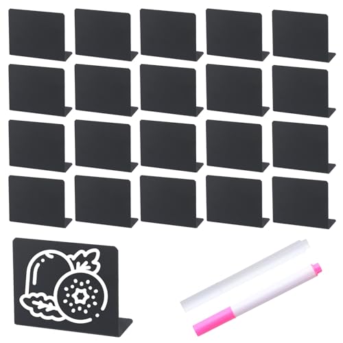 20 Stk Mini Tafeln, Schwarz Kleine Schiefertafel zum Beschriften, Mini Kreidetafel Schilder, Kunststoff Preisschilder Aufsteller, als Tischkarten Platzkarte für Buffet Café Party 20 Stk Mini Tafeln, Schwarz Kleine Schiefertafel zum Beschriften, Mini Kreidetafel Schilder, Kunststoff Preisschilder Aufsteller, als Tischkarten Platzkarte für Buffet Café Party von ALAHUGYEF