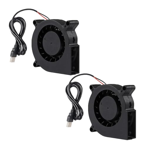 ALAMSCN 2 Stück 60mm USB Gebläse 5V 6015 Lüfter Kühlung Lüfter USB Kühlung Gebläse Lüfter für Router TV Box Laptop DIY Computergehäuse, 60 x 15mm von ALAMSCN