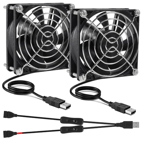 ALAMSCN 2 Stück 80mm USB Lüfter 5V PC Lüfter Gehäuselüfter USB PC Ventilator mit EIN/Aus-Schalter Kompatibel mit Chassis Verstärker Router, 80mm x 80mm x 25mm ALAMSCN 2 Stück 80mm USB Lüfter 5V PC Lüfter Gehäuselüfter USB PC Ventilator mit EIN/Aus-Schalter Kompatibel mit Chassis Verstärker Router, 80mm x 80mm x 25mm von ALAMSCN