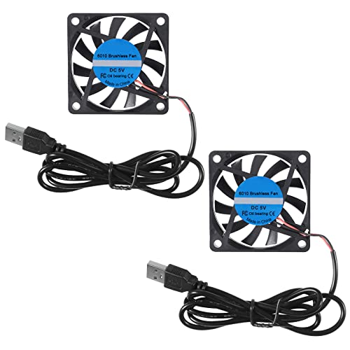 ALAMSCN 2PCS DC USB Bürstenloser Lüfter 5V 6010 Computerlüfter 60x60x10 mm PC Lüfter für Computergehäuse Router Lüfteraustausch ALAMSCN 2PCS DC USB Bürstenloser Lüfter 5V 6010 Computerlüfter 60x60x10 mm PC Lüfter für Computergehäuse Router Lüfteraustausch von ALAMSCN