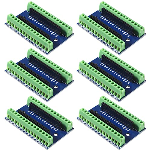 ALAMSCN 6 Stück Nano Terminal Adapter I/O Shield Erweiterungskarte kompatibel mit Arduino von ALAMSCN