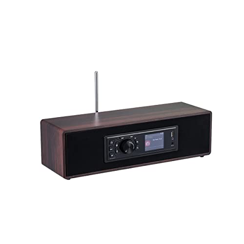 ALANO BEA103 FM/DAB+ Radio/Bluetooth/USB/AUX IN Holzfarbenes Radio mit Fernbedienung & doppeltem Weckmodus (braun) von ALANO