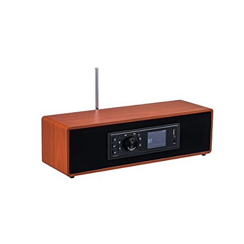 ALANO BEA103 Radio FM/DAB+/Bluetooth/USB/AUX IN Farbradio aus Holz mit Fernbedienung und Dual-Weckmodus (gelb) von ALANO