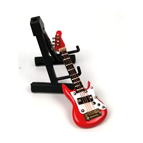 ALANO Miniatur E-Gitarre Ornamente Musikinstrument Miniaturgitarre Urlaub Puppenhaus Modell Wohnkultur (GE21 / 23R-7) von ALANO