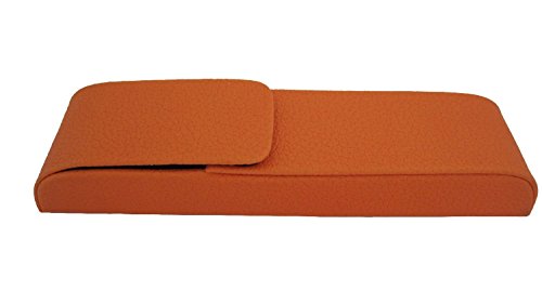 ALASSIO 2664 Schreibgeräteetui AQUILA, Stiftetui für zwei Schreibgeräte, Etui mit Magnetverschluss, Hergestellt aus Lederimitat, ca. 15,5 × 4 × 2 cm, orange von ALASSIO