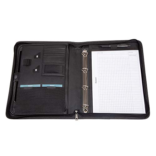 ALASSIO 30119 Orgamappe A4 OLBIA aus Nylon, Konferenzmappe in anthrazit, Mappe ca. 36 x 28 x 5 cm, mit Tablet Fach, A4 Schreibblock, Ringbuchmechanik, 6 Visitenkartenfächer und 2 Stiftschlaufen ALASSIO 30119 Orgamappe A4 OLBIA aus Nylon, Konferenzmappe in anthrazit, Mappe ca. 36 x 28 x 5 cm, mit Tablet Fach, A4 Schreibblock, Ringbuchmechanik, 6 Visitenkartenfächer und 2 Stiftschlaufen von ALASSIO