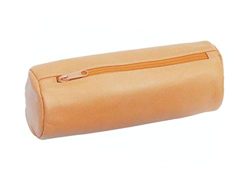 Alassio 43017 - Schlamperrolle XXL aus echtem Leder, Stiftetui Natur, Schlamper ca. 22 x 9 cm, Schlampermäppchen rund, Etui für Schreibgeräte, Faulenzerrolle groß von ALASSIO