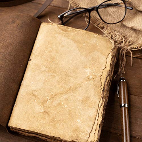 ALCRAFT Leather Journal Vintage Leather Bound Journal Handmade Antique Cover 20.32 x 14.03 CM von ALCRAFT