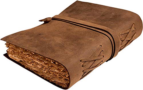 ALCRAFT Leather Journal Vintage Leather Bound Journal Handmade Antique Cover 25.4 X 17.78 CM von ALCRAFT