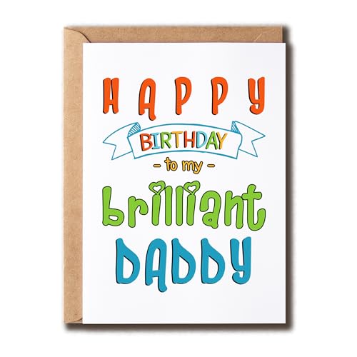 ALDDesigns Geburtstagskarte mit Aufschrift "Happy Birthday To My Brilliant Daddy" – Lustige Geburtstagskarte für Papa – Geburtstagskarte Geschenk Papa von ALDDesigns