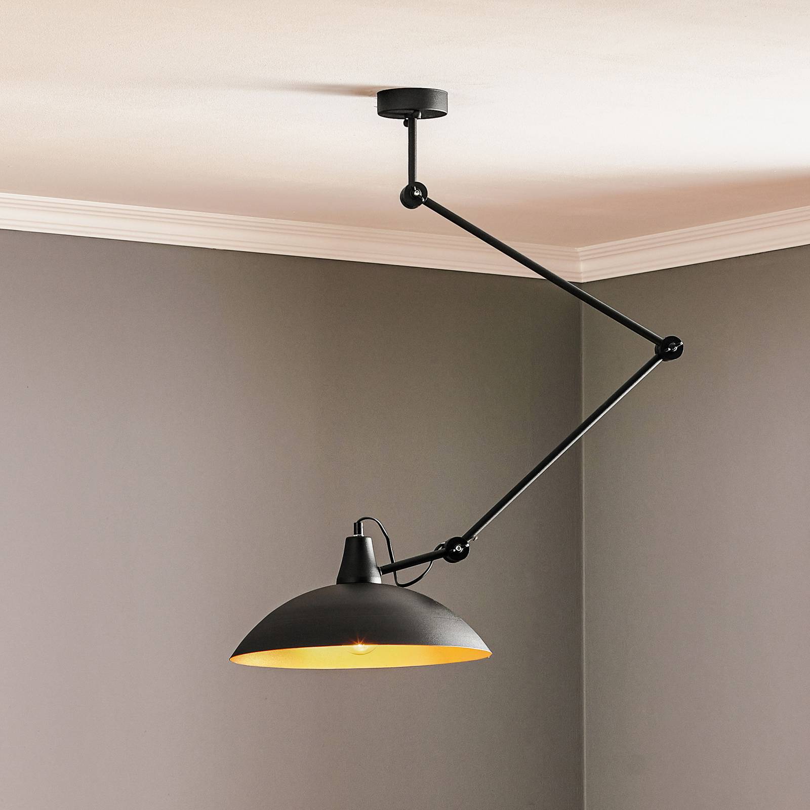 Deckenlampe 808 verstellbar 1-flammig schwarz/gold Deckenlampe 808 verstellbar 1-flammig schwarz/gold von ALDEX