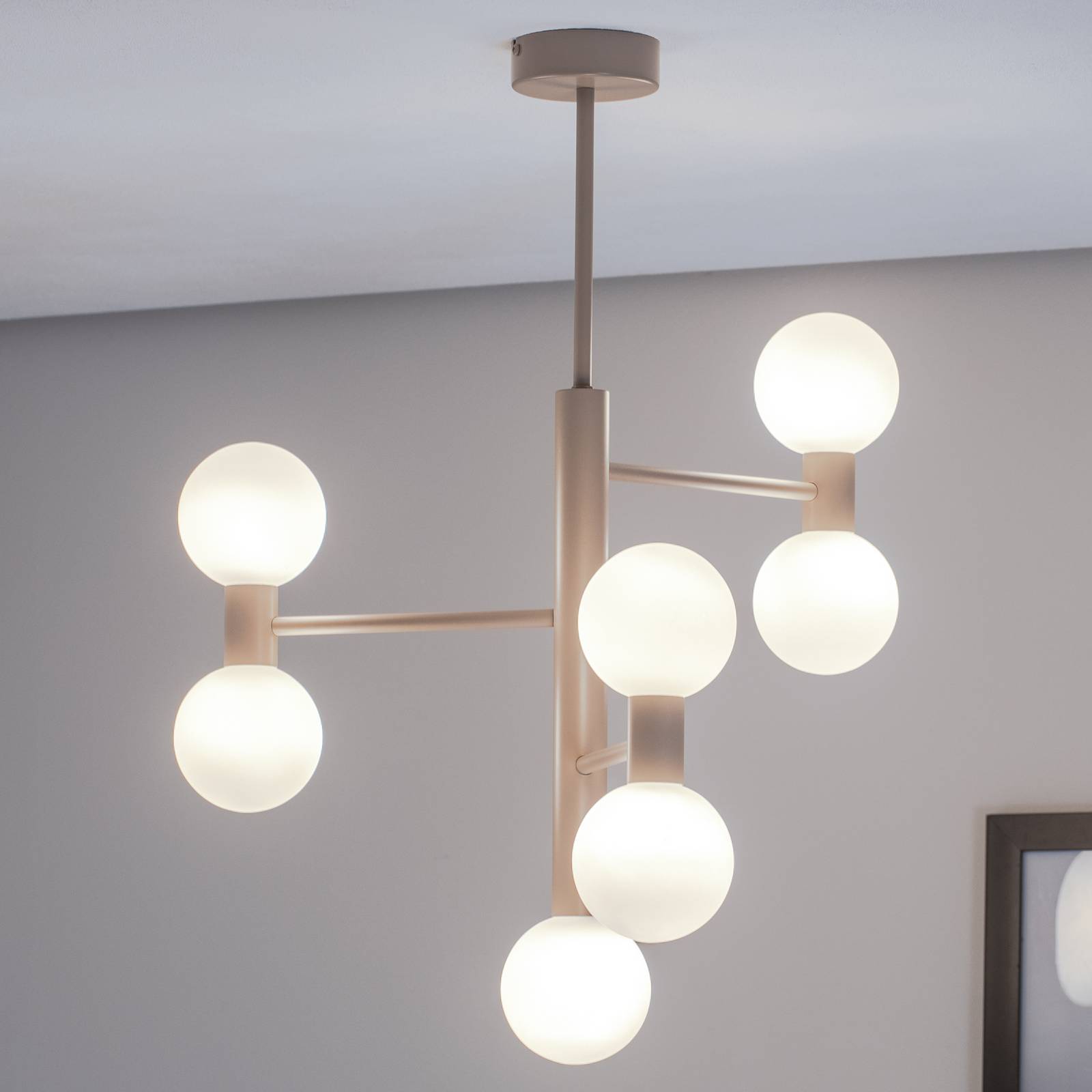 Deckenleuchte Flare 7, beige, 7-flammig, Glas, Metall Deckenleuchte Flare 7, beige, 7-flammig, Glas, Metall von ALDEX