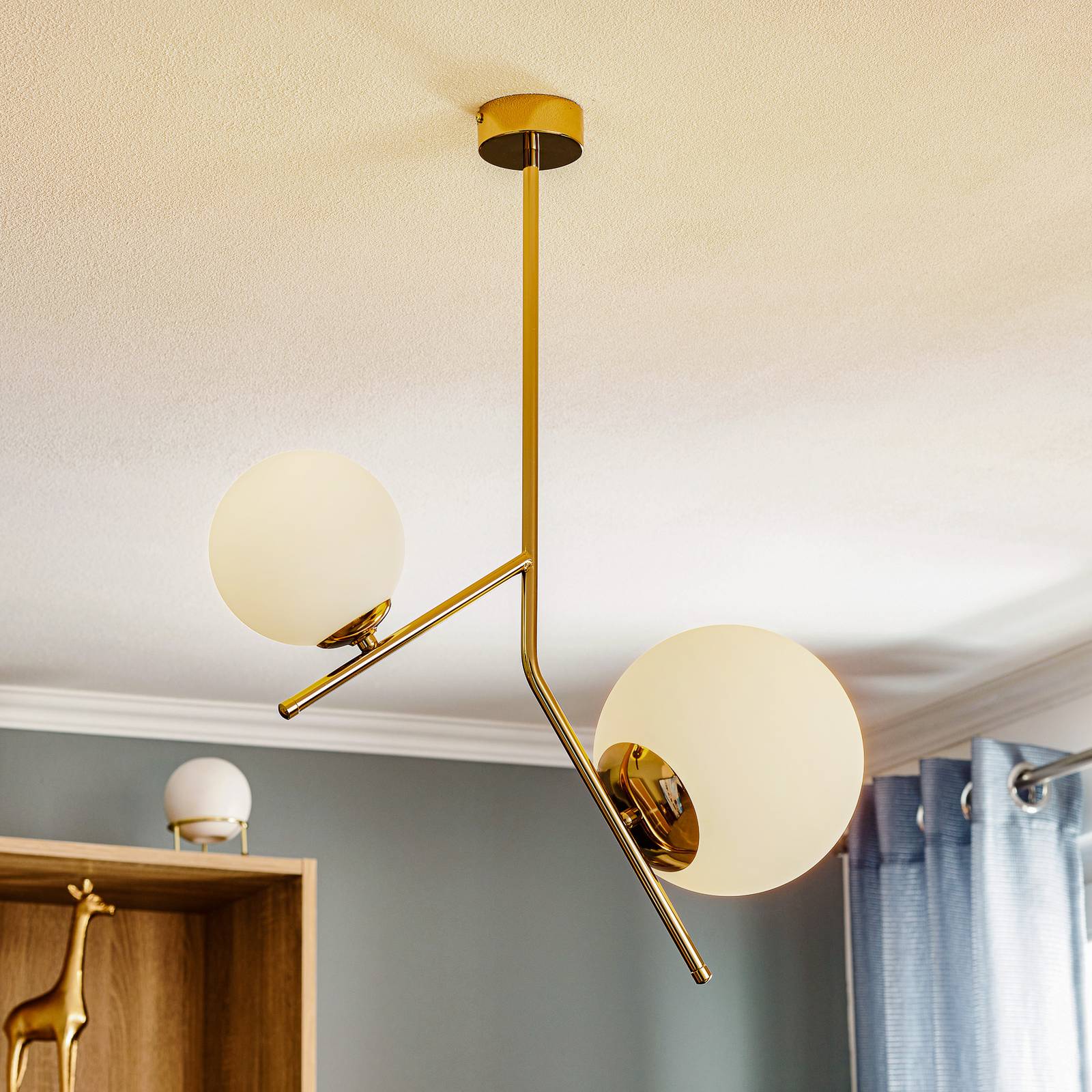 Hängelampe Dione, zweiflammig, gold Hängelampe Dione, zweiflammig, gold von ALDEX