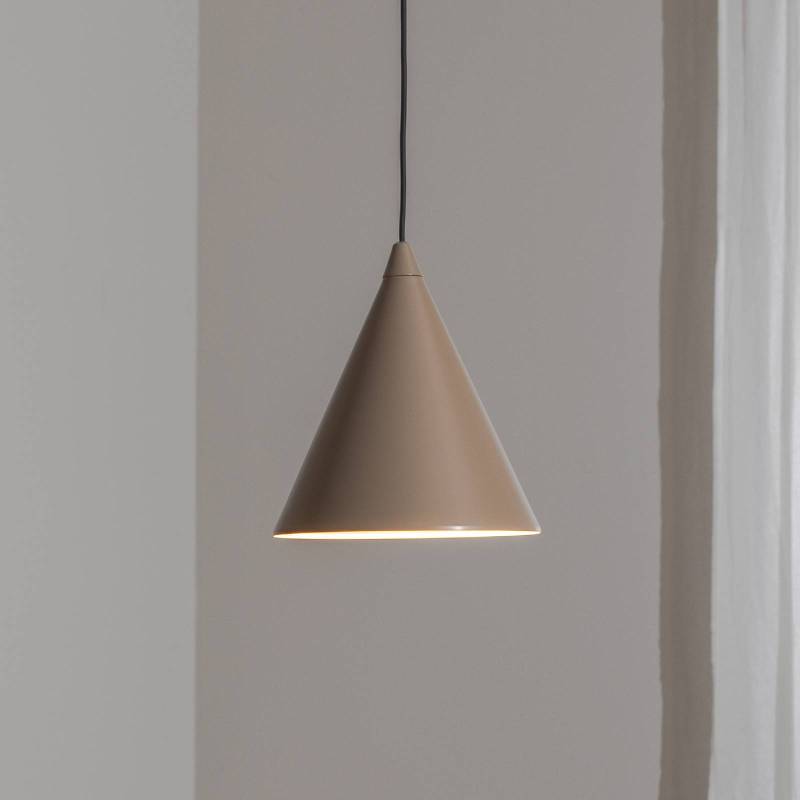 Hängeleuchte Form, beige, Metall, Ø 24 cm, Kegel, E27 von ALDEX