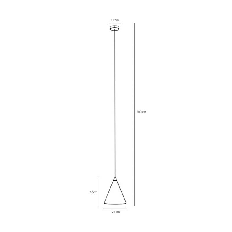 Hängeleuchte Form, rauchblau, Metall, Ø 24 cm, Kegel, E27 von ALDEX