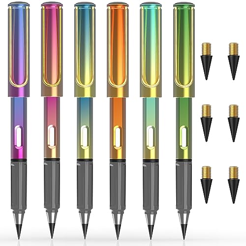 ALECPEA Ewiger Bleistift - 6er Set Tintenloser und Langlebiger Magischer Bleistift, Umweltfreundlicher Magic Pencil, Unendlich Schreib- und Zeichenspaß mit edler Optik von ALECPEA