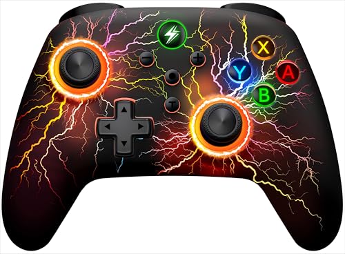Switch Controller-Wireless Switch Pro Controller mit Cooles RGB-Aussehen/Programmierbare/Turbo/Aufwachfunktion/1000mAh-Pro Controller Switch für Switch/Lite/OLED, Kompatibel mit Android/IOS/PC Switch Controller-Wireless Switch Pro Controller mit Cooles RGB-Aussehen/Programmierbare/Turbo/Aufwachfunktion/1000mAh-Pro Controller Switch für Switch/Lite/OLED, Kompatibel mit Android/IOS/PC von ALEEMTRY