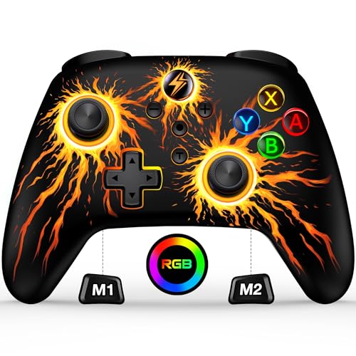 Switch Controller-Wireless Switch Pro Controller mit Cooles RGB-Aussehen/Programmierbare/Turbo/Aufwachfunktion/1000mAh-Pro Controller Switch für Switch/Lite/OLED, Kompatibel mit Android/IOS/PC Switch Controller-Wireless Switch Pro Controller mit Cooles RGB-Aussehen/Programmierbare/Turbo/Aufwachfunktion/1000mAh-Pro Controller Switch für Switch/Lite/OLED, Kompatibel mit Android/IOS/PC von ALEEMTRY