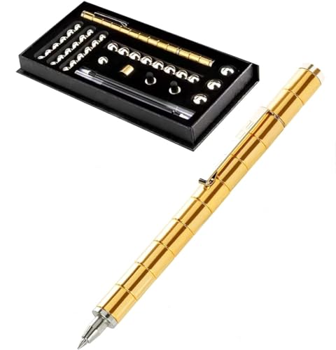 ALEIFLE Magnetic Pen,Fidget Pen, Magnetstift,Magnetischer Kugelschreiber,Für Teenager, Jungen, Männer, Freund, Papa, lustiges Geburtstagsgeschenk (GOLD) von ALEIFLE