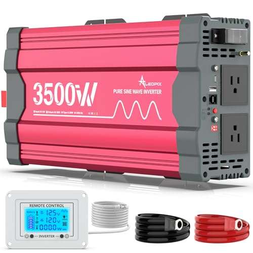 3500W reiner Sinus-Wechselrichter 12V DC zu 110V 120V Wechselrichter für Zuhause, Wohnmobil und Solaranlagen außerhalb des Netzes mit Typ-C-Anschluss, 2 AC-Ausgänge, USB-Ports 3500W reiner Sinus-Wechselrichter 12V DC zu 110V 120V Wechselrichter für Zuhause, Wohnmobil und Solaranlagen außerhalb des Netzes mit Typ-C-Anschluss, 2 AC-Ausgänge, USB-Ports von ALEOPIX