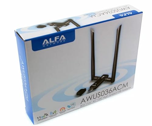 AWUS036ACM - 802.11ac MiMo Dualband-WLAN-USB-Adapter mit 2,4/5 GHz von ALFA NETWORK