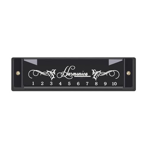 Mundharmonika C Dur 10 Loch 20 Ton C Keyed Bunte Mundharmonika ABS Material Leicht Zu Tragen(Black) von ALFAAL