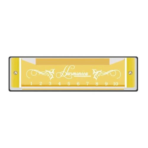 Mundharmonika C Dur 10 Loch 20 Ton C Keyed Bunte Mundharmonika ABS Material Leicht Zu Tragen(Golden) von ALFAAL