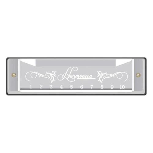 Mundharmonika C Dur 10 Loch 20 Ton C Keyed Bunte Mundharmonika ABS Material Leicht Zu Tragen(Silvery) von ALFAAL