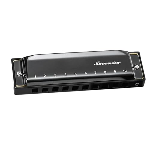 Mundharmonika C Dur 10 Loch Blues Mundharmonika In C Tonart Standardbereich(Black) von ALFAAL