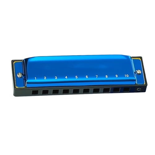 Mundharmonika C Dur 10 Loch Blues Mundharmonika In C Tonart Standardbereich(Blue) von ALFAAL