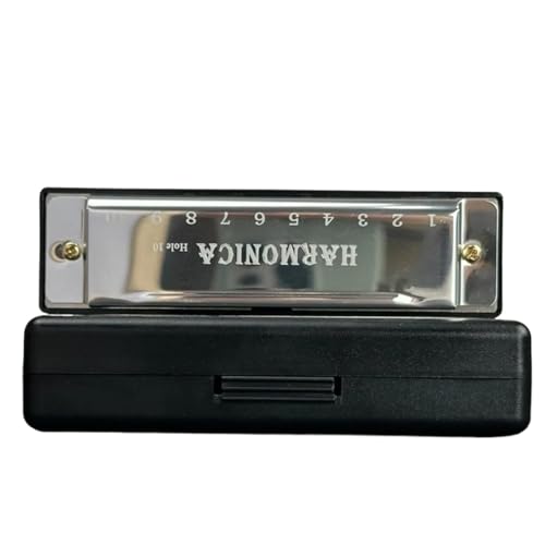 Mundharmonika C Dur 10 Loch Tremolo Mundharmonika C Tonart ABS Und Metall(Silver) von ALFAAL