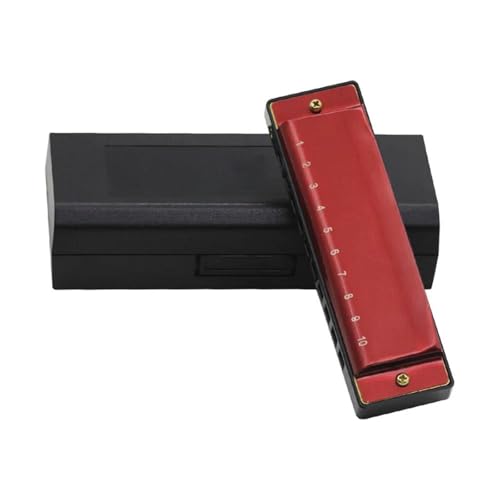 Mundharmonika C Dur 10 Löcher 20 G Ton Mundharmonika Erwachsene Musikalisches Geschenk(Red) von ALFAAL