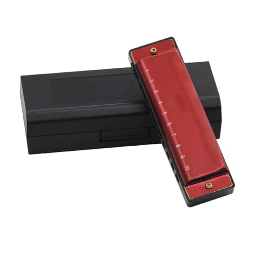 Mundharmonika C Dur 10 Löcher 20 G Ton Mundharmonika Geeignet Für Anfänger Und Erwachsene Um Professionell Zu Spielen(Red) von ALFAAL