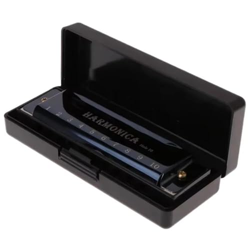 Mundharmonika C Dur C Tonart Zehn Löcher Diatonische Mundharmonika Mit Etui Schönes Aussehen(Black) von ALFAAL
