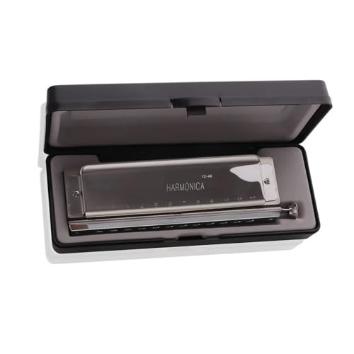 Mundharmonika C Dur Chromatische Mundharmonika Mit 12 Löchern Und 48 Tönen Tonart C Mit Edelstahlabdeckung Mundharmonika C Dur Chromatische Mundharmonika Mit 12 Löchern Und 48 Tönen Tonart C Mit Edelstahlabdeckung von ALFAAL